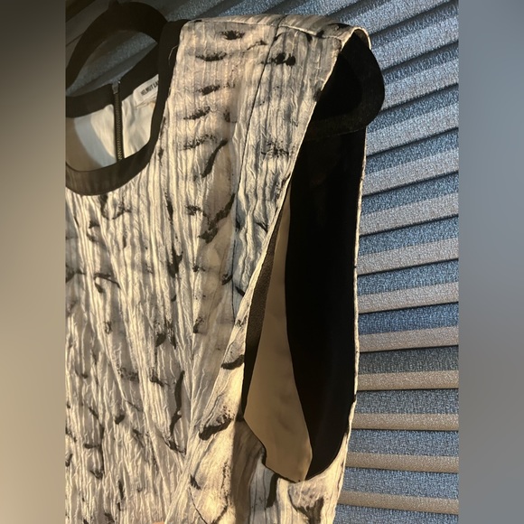 Helmut Lang Silk Annex Printed Sleeveless Mini Dress Gray Black White size 6 - Picture 5 of 15